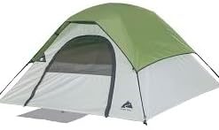 Ozark Trail 3-Person Clip & Camp Dome Tent with Rainfly, Mesh Roof, Built-in Storage Pockets, and E-Port Access, 7′ x 7′, Green