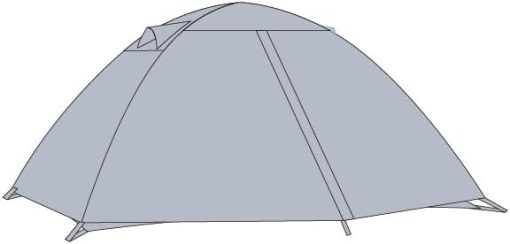 Glacier Gray 4 Person Waterproof Family Tent for Outdoor Camping