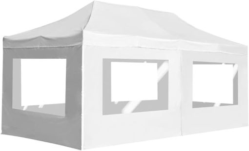Provides Essential Shade with Professional Folding Party Tent, Sturdy Aluminum Frame, Waterproof Design, 19.7'x9.8', White