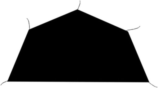 Teepee Mat for 2-4 People 13 FT 210D Tent Cover Black Half Mat