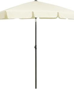 Beach Parasol in Sand Yellow Adjustable Tilt for Optimal Sun Protection 2