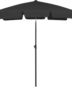 Adjustable Beach Parasol with Durable Polyester Canopy for Sun Protection