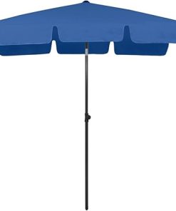 Optimal Sun Protection with Lightweight Beach Parasol, Adjustable Tilt Function, Durable Polyester Canopy, Azure Blue 2
