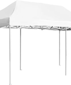 Perfect Outdoor Shade with Professional Folding Party Tent, Heavy-Duty Aluminum Frame, 19.7’x9.8′, Waterproof and Easy to Store, White