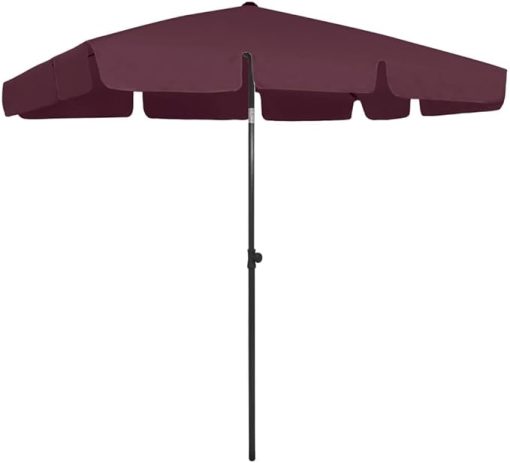 Adjustable Red Beach Parasol with Sturdy Polyester Canopy 78.7"