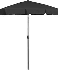 Adjustable Beach Parasol with Durable Polyester Canopy for Sun Protection 2