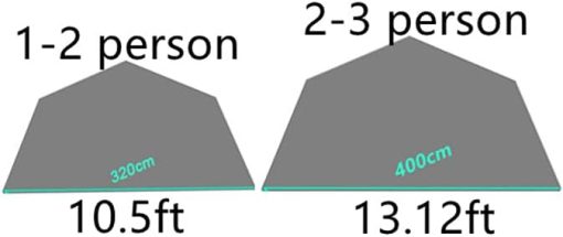 Teepee Mat for 2-4 People 13 FT 210D Tent Cover Black Half Mat - Image 2