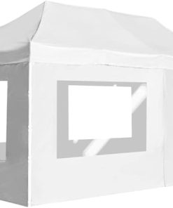 Elegant Folding Party Tent for Outdoor Gatherings, Sunshade Shelter, Easy to Install and Transport, White, 19.7’x9.8′