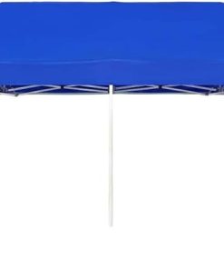 Folding Party Tent with Aluminum Frame, Waterproof Sunshade Shelter for Outdoor Events, Blue, 19.7′ x 9.8′ 2