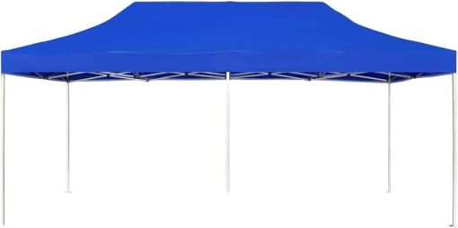 Folding Party Tent with Aluminum Frame, Waterproof Sunshade Shelter for Outdoor Events, Blue, 19.7' x 9.8' - Image 2
