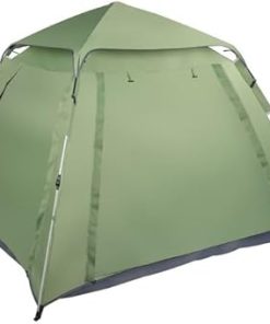 Family Camping Tent for Four Easy Setup 240x240x150cm Green