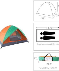 Two Person Double Door Camping Dome Tent Lightweight Outdoor Use 2