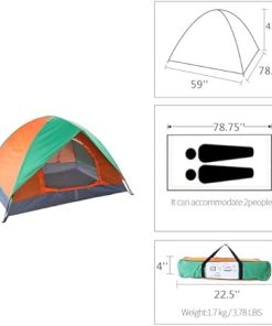 Double Door Camping Dome Tent for Two with Waterproof Protection 2