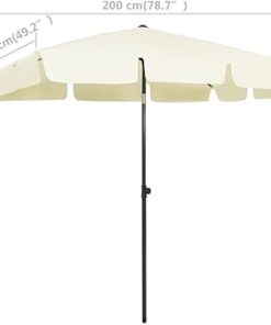 Durable Sand Yellow Adjustable Tilt Beach Parasol for Sun Protection 2