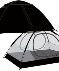 Black Two Person All Weather Tent Waterproof for Hiking and Backpacking