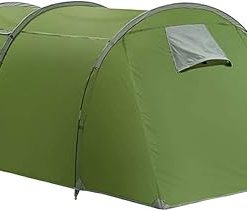 Double Tunnel Camping Tent for Backpacking and Fishing Green Size Free 2