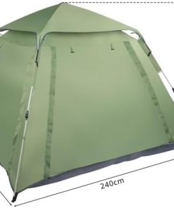 Spacious Family Camping Tent for Four with Quick Setup in Green 2