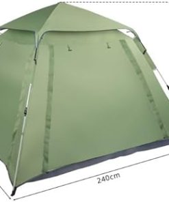 Family Camping Tent for Four Easy Setup 240x240x150cm Green 2