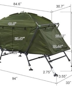 Collapsible Camping Tent with Integrated Cot for Comfortable Sleep 2