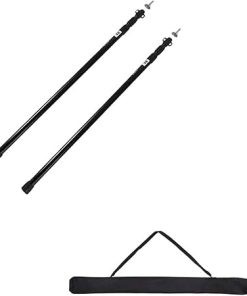 BCcamping Player’s First Choice Thicken Aluminum Alloy Tent Pole Adjustable Tent Support Rods Beach Shelter Tarp Awning Poles Accessories Camping Bracket(2.3M Black 2PCS)