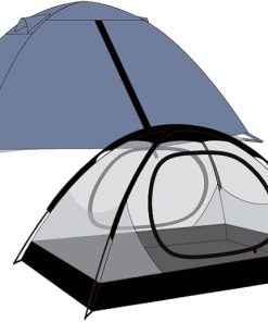 Space Blue Family Cabin Tent for 4 People Windproof and Waterproof 2