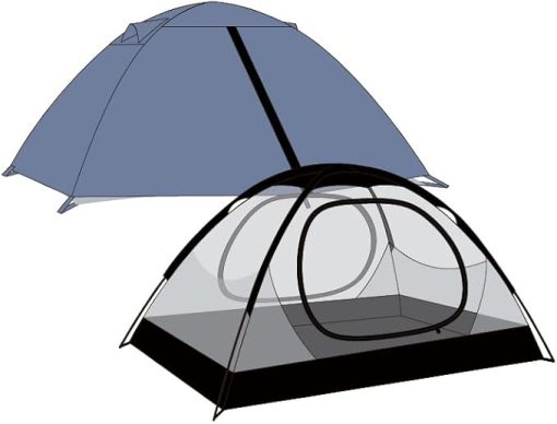 Space Blue Family Cabin Tent for 4 People Windproof and Waterproof - Image 2