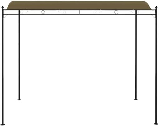 Sunshade Awning 9.8'x7.9' with Steel Frame and Polyester Canopy for Outdoor Protection, Taupe - Image 2