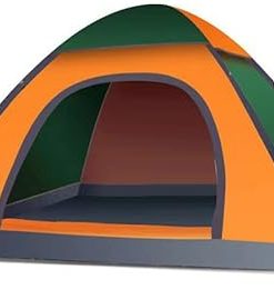 Large Waterproof 2 Person Pop Up Tent for Hiking and Camping Orange
