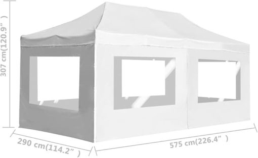 Provides Essential Shade with Professional Folding Party Tent, Sturdy Aluminum Frame, Waterproof Design, 19.7'x9.8', White - Image 2