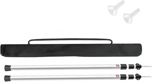 BCcamping Player's First Choice 2× Tent Pole Telescopic Adjustable Tarp Poles Camping Canopy Awning Shelter Aluminum Alloy High Wind Resist, Flexible Camping Bracket
