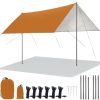 OKJHFD Party Tent with 4 Mesh Sidewalls Green 9.8’X9.8′ Hdpe 6.6′-Eave Height from The Ground 319228 3