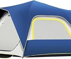 Dome Tent Automatic Instant Pop-Up Tent, 3-4 Person Double-Layer Outdoor Camping Tent with Rainstorm Protection & UV Resistance for Hiking, Picnic, and Travel