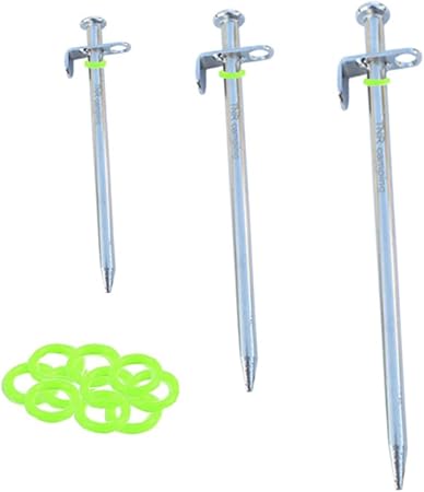 Durable 4Pcs Steel Tent Pegs with Fluorescent Rings for Camping Durable 4Pcs Steel Tent Pegs with Fluorescent Rings for Camping