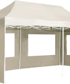 Perfect Outdoor Shelter with Professional Folding Party Tent, Waterproof Aluminum Frame, Easy to Transport, 19.7’x9.8′, Cream 2
