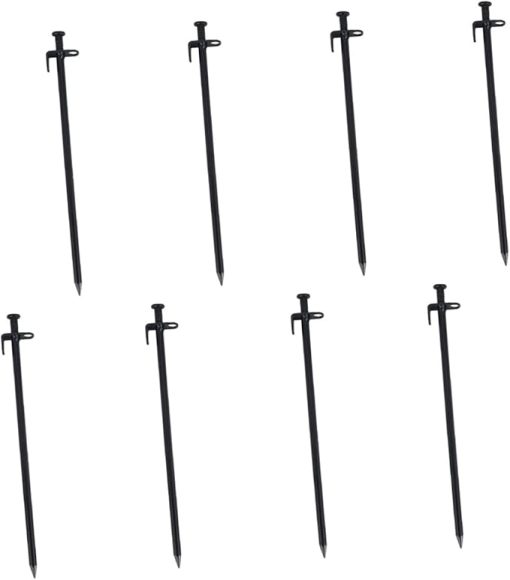 VOSAREA Durable Steel Tent Stakes Round Head for Outdoor Camping