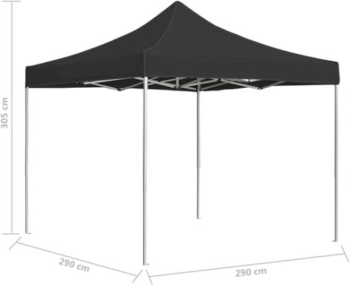 JCSD Provides Shade with Professional Folding Party Tent, Durable Aluminum Frame, Easy to Transport, 9.8' x 9.8', Anthracite - Image 2
