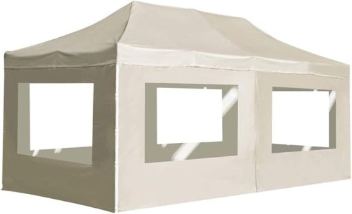 Perfect Outdoor Shelter with Professional Folding Party Tent, Waterproof Aluminum Frame, Easy to Transport, 19.7'x9.8', Cream