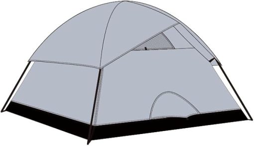 4 Person Waterproof Glacier Gray Tent with Easy Setup for Camping