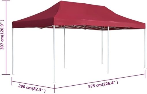 JCSD Sunshade Shelter with Professional Folding Party Tent, Easy to Transport, Heavy-Duty Aluminum Frame, Wine Red, 19.7'x9.8' - Image 2