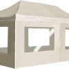 Provides Sunshade and Comfort with Professional Folding Party Tent, 19.7’x9.8′, Aluminum Frame, Cream with Walls