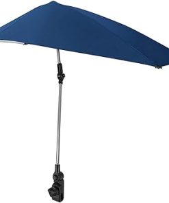 Blue SPF 50 Beach Umbrella with Universal Clamp for All Chairs 2