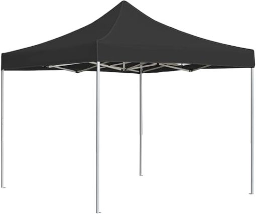 JCSD Outdoor Shelter Solution with Folding Party Tent, 9.8'x9.8', Waterproof Roof and Heavy Duty Aluminum Frame, Anthracite