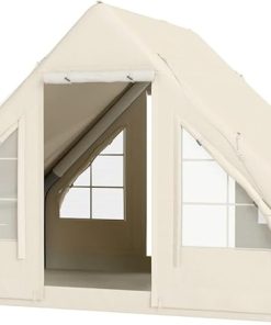 62 SQ FT Family Camping Tent with Oxford Fabric and Mesh Windows