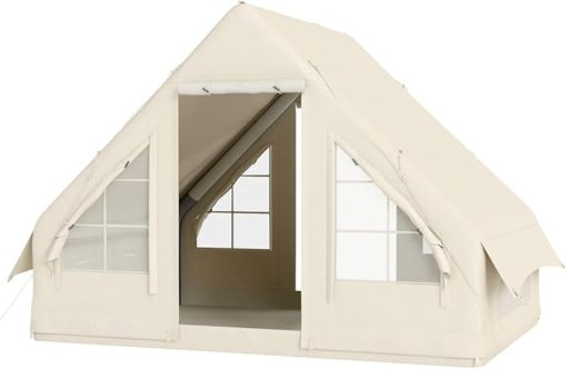 62 SQ FT Family Camping Tent with Oxford Fabric and Mesh Windows