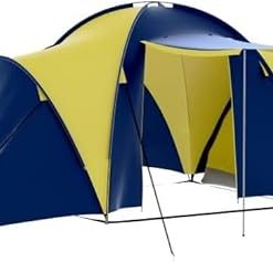 Large 9 Person Camping Tent Quick Setup Waterproof Breathable Blue Yellow
