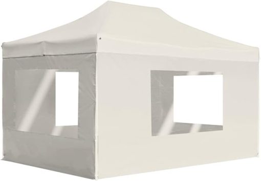 Folding Party Tent with Walls, Aluminum Frame, Waterproof Design, Outdoor Events, Cream Color, 14.8'x9.8'