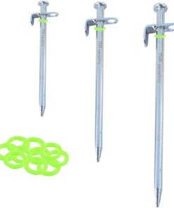 Durable Steel Tent Stakes with Fluorescent Rings for Camping