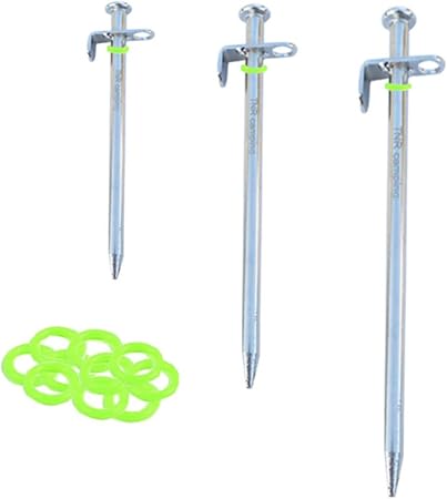 Durable Steel Tent Stakes with Fluorescent Rings for Camping Durable Steel Tent Stakes with Fluorescent Rings for Camping