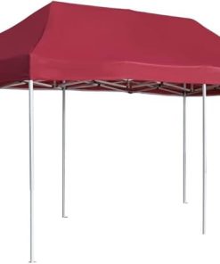 JCSD Sunshade Shelter with Professional Folding Party Tent, Easy to Transport, Heavy-Duty Aluminum Frame, Wine Red, 19.7’x9.8′