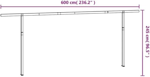 Durable Iron Awning Post Set for Outdoor Use, Anthracite Color - Image 2